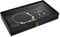 MOOCA Wood Tempered Glass Top Jewelry Display Case Accessories Storage Box with Metal Clasp, Wooden Jewelry Tray for Collectibles, Pocket Knife Display Case, Black