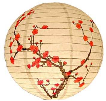 Liummrcy Papierlaterne, 35 cm Lampenschirm, chinesische Lichtpapierlaterne, 35 cm Pflaumenmuster dekorativer Lampenschirm, chinesische Stil -Lichtdekoration für Restaurantfeiern Hochzeit