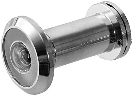 Schürberg Türspion mit Sichtschutz - Chrom Optik - Bohrloch Ø 16mm - Spion für 37-58mm Türen - Hochwertige Echtglaslinse - Weitwinkel 200°