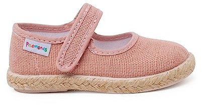 Pisamonas Ballerine con Cinturino Suola Espadrillas in Lino Chiusura A Strappo Misurare 28 Colore Rosa Antico