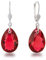 Schöner-SD 925 Silber Ohrringe Tropfen Kristall 16mm Scarlet Rot