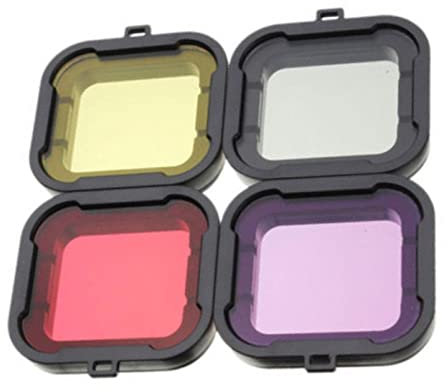 UV-Filter für GoPro Hero 4 3+, 4 Farben, Unterwasser-Dimmbar, für Taucher, UV-Filter, Kamera-Objektiv, für GoPro Hero 4 / 3+
