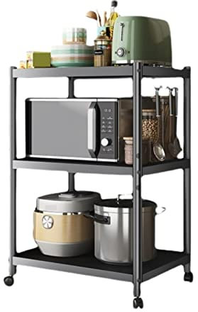 Scaffali per la conservazione Nuovo portaoggetti da cucina, forno a microonde, cuociriso elettrico, porta friggitrice ad aria, portaoggetti mobile e regolabile Scaffale di stoccaggio (Color : A, Siz