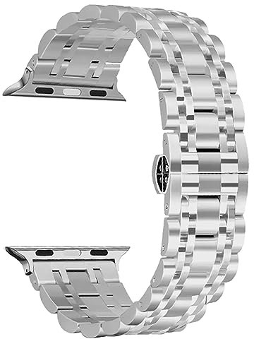 CeiBand Correa Métal para Apple Watch Series 11 46mm/49mm/45mm/44mm/42mm, Hombres Mujer Pulsera Reloj, Acero Inoxidabl Métal Correas Banda para iWatch Ultra3 Series 11 10 9 SE3 8 7 6-1 (Plata)