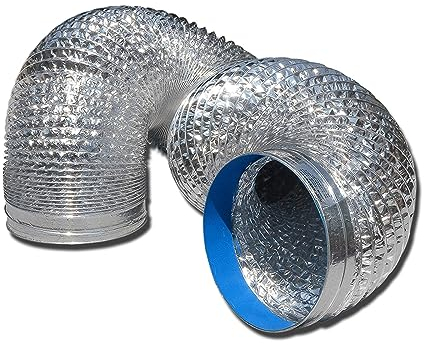 Tubo De Salida De Aire Ventilación Tubo Flexible De Aluminio Ø 80/100/110/120/150/160/170/180/200mm Para Campana Extractora Ventilador De Tubo Campana Extractora Con 2 Abrazaderas De Acero (Color : 1