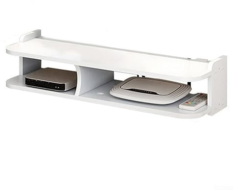 URPIZY Étagère murale flottante pour routeur WiFi - Meuble TV, console multimédia, DVD et support de rangement pour PS4 - Boîte de rangement suspendue - Cloison de chambre à coucher (50 cm)