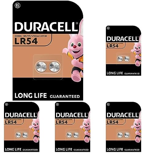 Duracell Spezialzellen LR54 Alkali-Knopfzelle 1,5 V (189/191 / V10GA / LR1130), entwickelt für die Verwendung in Spielsachen, Taschenrechnern und Messgeräten, 10er Pack