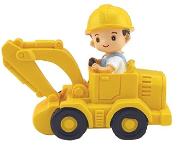 Didiseaon bobblehead doll car decoration cake decor car dancing excavator figurine resin car head toy tabletop collectible figurine construction cupcake toppers car decorations top hat mini