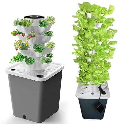 Système de culture hydroponique de jardin, 15/20/25/30 dosettes, tour hydroponique, kit de culture aéroponique, tour hydroponique aquaponique avec pompe hydratante, adaptateur, pots en filet 20holes