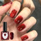 Red Gel Nail Polish, Glitter Dark Red Burgundy Cherry Red Gel Polish Soak Off LED/UV Lamp Manicure Long Lasting Gel Nail Varnish for Christmas Women Nail Art Salon DIY Home