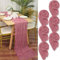 6 Stück Seihtuch Tischläufer Staubige Rose,90 x 300 cm Rosa Rustikaler Gaze Stoff Boho Tischläufer Käsetuch Cheesecloth Tischläufer Hochzeit Tischdecke für Hochzeitsfeier Brautparty Tischdekoration