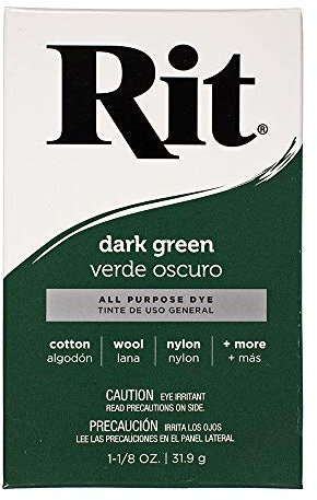 Tinte en polvo concentrado multiusos para ropa, decoración y manualidades, verde oscuro (paquete de 6)