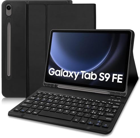 Lupxiu Tastiera Custodia per Samsung Galaxy Tab S9 FE/S10 FE 10.9/S9 11, Italiano QWERTY Tastiera Custodia perSamsung Galaxy S9 FE 10.9 2023/S10 FE 10.9 2025/S9 11 2023, Nero
