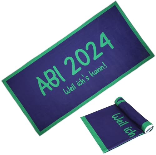 IMPPTE Abitur 2024 Geschenke Badetuch Abi 2024 Handtuch Strandtuch 80x160cm Strandlaken Pool Strandtücher Duschtuch Badehandtuch Navy Blau für Abschlussfahrt Geburtstag Dusche Schwimmen