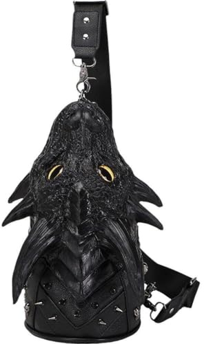 Dianzan Umhängetasche 3D-Drachenkopf, Vintage-Stil, Lässige Umhängetasche, Modische Umhängetasche Reißverschluss, Gothic-handtaschen, Geldbörse Für Damen Und Herren