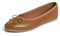 Feversole Women's Bow Tie Fashion Dress Slip On Shoes Round Toe Ballet Flat Vegan Camel Plain UK Size 3.5