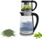 1800W Teekocher Elektrisch, Teemaschine, Tea maker aus Glas, Teekanne mit Teesieb, 2.5 L Großen Wasserkochers + 1 L kleinen Teekanne, Anti-Trocknungs-Design (Keine Wärmedämmfunktion)