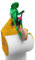 Porte-rouleau de papier toilette | Porte-papier toilette grenouille | Support mural pour salle de bain et cuisine – 22 cm