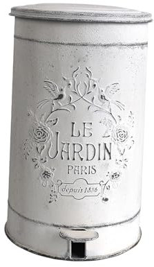 Sharplace Poubelle extérieure poubelle poubelle créative rétro Design poubelles soulagement pédale poubelle pour bureau à la maison, blanc
