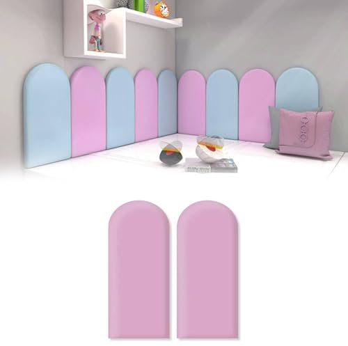 AYYDS 3D Wandpaneele Polsterpaneel, Wandpolsterung Selbstklebend, PU Wasserdicht Wandpolster Kinderzimmer, Wandpaneel Gepolstert, Anti Kollisions Bettkopfteil (Lila, 30x40cm, 2pcs)