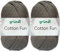 2x50 Gramm Gründl Cotton Fun Häkelgarn aus 100% Baumwolle inkl. Anleitung für Meerschwein (25 Anthrazit)