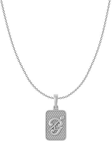 INDIA MADE Spiritual Tamil OM Sterling Silber (92,5% Reinheit) Tamil OM Kettenanhänger für Männer & Frauen für gute Gesundheit und Reichtum AMZ322 Silber, künstlicher Saphir, Silber, Erstellter Saphir
