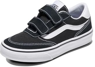 Vans Unisex Kinder Brooklyn Ls V Sneaker, Veloursleder Leinwand Schwarz Weiß, 34.5 EU