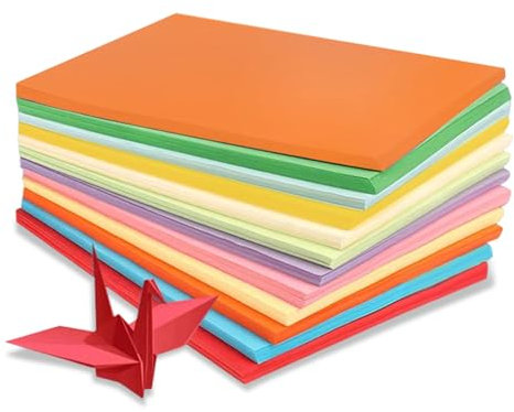 100 Blatt A4 Tonpapier Bunt,Farbiges Papier Faltpapier in 10 Farben, Bastelpapier Buntes Papier Druckerpapier,Bastelpapier Origami Papier Zweiseitig,für Diy Origami und Bastelprojekte