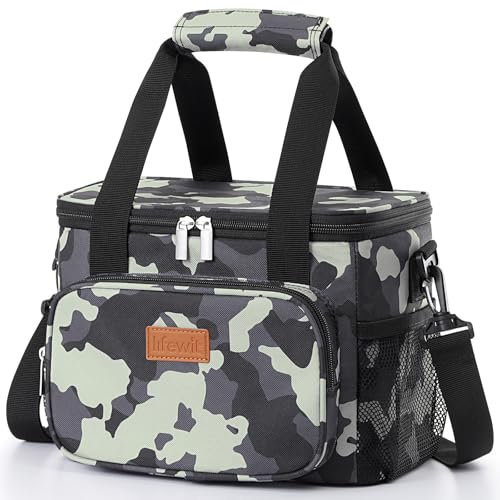 Lifewit 9L Kühltasche klein unterwegs, Isolierte Cooler Bag Lunchtasche faltbar für Herren und Damen, wasserdichte Thermotasche Umhänge für Essen, Bier, Medikamente, Arbeit, Strand, Reise, Tarnmuster