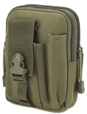 UFOVAOK Tactical Outdoor Men's Belt Bag with Holder for Mobile Phone Holder and Multiple Pockets, Suitable for Hiking, Camping and Everyday Use, Green, Outdoor