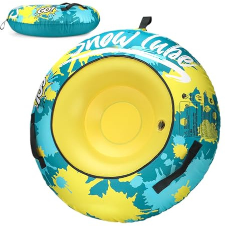 Winter Snow Tube - Großer aufblasbarer Schlitten mit Luftkammer | Aufblasbare Schwerlast-PVC-Schlitten | Aufblasbarer Winter-Schneeschlauch für den Wintersport im Freien