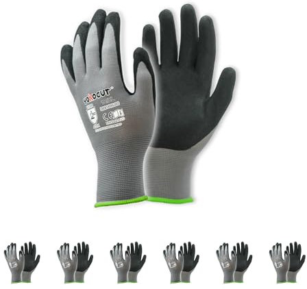 Arbeitshandschuhe für Mechaniker, Elektriker, Montagehandschuhe, Werkstatt, gartenhandschuhe, kfz-Handschuhe, mit Rutschfeste & Touchscreen-Funktion, 6 Paar Nitril Schutzhandschuhe Herren (Gr. 10/XL)