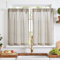 TOPICK Colorful Striped Small Curtains 36 Inch Drop Small Cafe Curtains Light Filtering Short Tier Curtain for Kitchen Bathroom Cupboard Baset Sink RV Half Window Muti Green Rod Pocket 2 Panels
