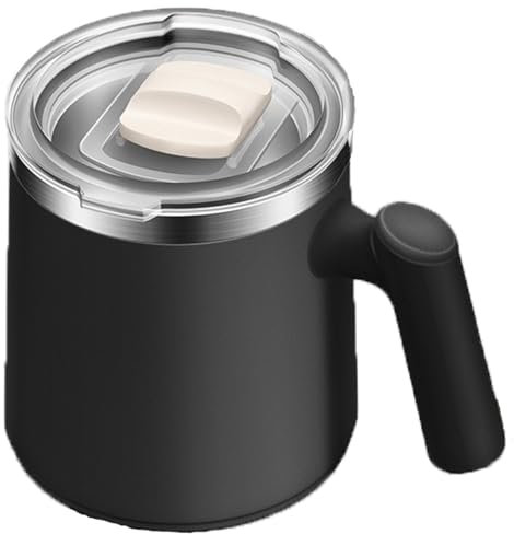 BSTMOME 304 Stainless Steel Coffee Mug with Lid - Premium Double Wall Insulated Travel Mugs - 450ML Shatterproof, BPA Free Spill Resistant Lids, Dishwasher Safe Coffe Cup (Black)