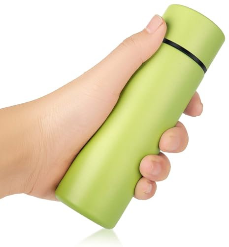 Wasserflasche Edelstahl,150 ML Mini-Kaffee-Thermosflasche,Flasche für Heiße Getränke,Tragbar Kleine Thermosflasche,Getränk Wasserflasche Isolierte Tasse Getränk Wasserflasche (Mattiert Grün)