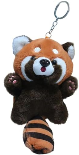 Zghhc Plüsch-waschbär-schlüsselanhänger, Cartoon-Simulation, Roter Panda, Rucksack-anhänger, Süßer Auto-schlüsselring, Weicher Stofftier-anhänger, Schlüsselanhänger, Rucksack-hängedekoration