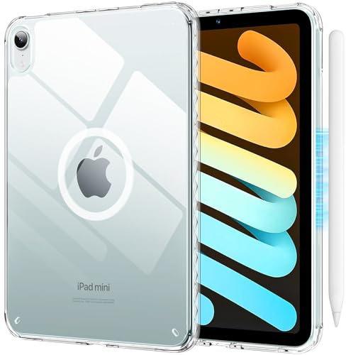 SANDUODD Custodia per iPad mini A17 Pro, iPad mini 6, compatibile con Magsafe, retro trasparente con telaio in TPU, custodia protettiva sottile e leggera per iPad mini da 8,3 pollici (trasparente)
