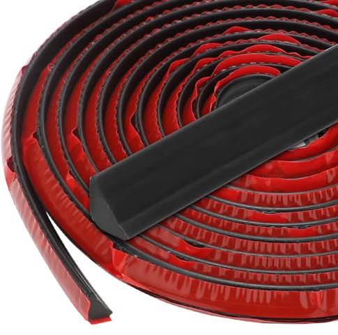 RANJIMA Flexible Zierleisten Selbstklebend Deckenleisten, 6M,12mm*9mm TPE Dreieck Zierleiste Decken und Wandübergang, Schwarz Dreikantleiste für Abschlussleiste Küchenarbeitsplatte Wandkanten