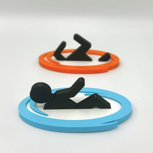 Portal-Inspired Fridge Magnet Set, 2-Piece 3D Printed Gaming Magnets, Orange and Blue Sci-Fi Kitchen Decor, Geeky Gift for Gamers, Fan-Made, Two Sizes (Standard (6cm))