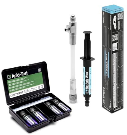 ERRECOM Kit zur Erkennung und Beseitigung von Säure in Klimaanlagen und Kühlanlagen, enthält Acid-Test und No-Acid Ultra mit wiederverwendbarem Easy-Inject 5/16 SAE Einführsystem