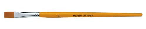 Marabu Universal Pinsel, Größe 14, Synthetikhaarpinsel aus FSC-zertifiziertem Holz, Flachpinsel für Aquarell-, Seiden- und Glasmalerei, 01830000014