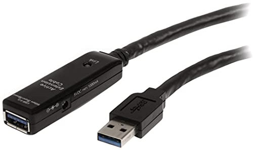 StarTech.com 3m USB 3.0 Active Extension Cable - M/F - 3m USB 3.0 Extension Cable - USB 3.0 repeater Cable (USB3AAEXT3M), Black