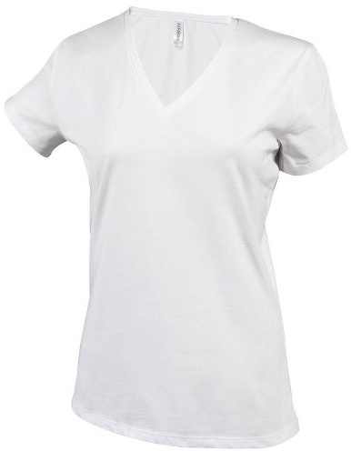 Kariban Womens/Ladies Feminine Fit Short Sleeve V Neck T-Shirt (L) (White)