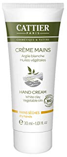 Cattier Handcreme mit weiβer Heilerde, für trockene Hände, vegan, Naturkosmetik, 2 x 30 ml