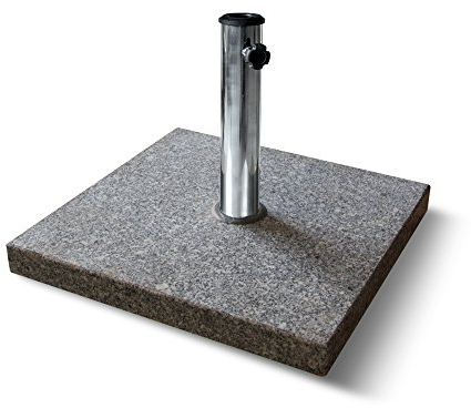 paramondo Base Paragüero de Granito para Sombrilla, Cuadrada, 48 x 48 cm, con Adaptadores, para Sombrillas Medianas