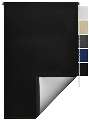 Sol Royal Thermorollo SolReflect T42 Verdunkelungsrollo 60x160 cm Rollo Schwarz - Rollos für Fenster ohne Bohren mit Thermobeschichtung - Wärmeschutzrollo Thermo Rollo zum Klemmen, Klemmfix Rollo