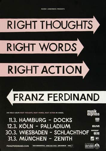 Franz Ferdinand - Right Thoughts, Tour 2014 » Konzertplakat/Premium Poster | Live Konzert Veranstaltung | DIN A1 «