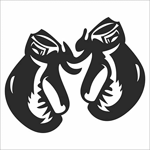 INDIGOS UG Aufkleber - Autoaufkleber - JDM - Die Cut - Boxing Gloves Decal Auto Laptop Window Vinyl - Folie Sticker - schwarz- 109mmx88mm