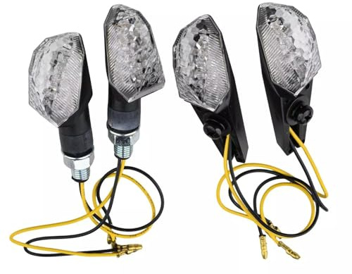 BIKE IT Motorcycle LED Apex Indicator Kit Includes 10mm Front Stem & Rear Number Plate Short Black