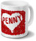 printplanet Tasse mit Namen Penny - Motiv Rosenherz - Material: Steingut - Füllvolumen: 325 ml